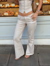Malin Tomkins bukser med tern - Beige/hvid