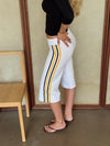 Tazzina capris med striber - Hvid/gul/sort
