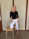 Tazzina capris med striber - Hvid/gul/sort