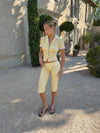 Kassa capris med tern - Gul/hvid