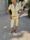Kassa capris med tern - Gul/hvid