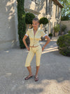Kassa capris med tern - Gul/hvid