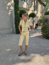 Kassa capris med tern - Gul/hvid