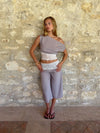 Camina caprishorts med blonder - Beige