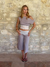 Camina caprishorts med blonder - Beige
