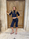 Maja caprishorts - Mørk denim