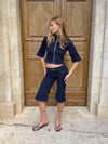 Maja caprishorts - Mørk denim