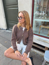 Grace cardigan i strik - Brun