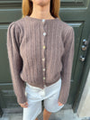 Grace cardigan i strik - Brun