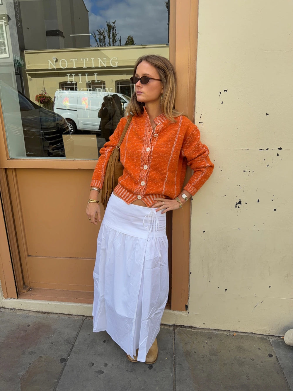 Malin Tomkins cardigan med detaljer - Orange