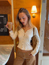 Malin Tomkins cardigan med flæser - Creme