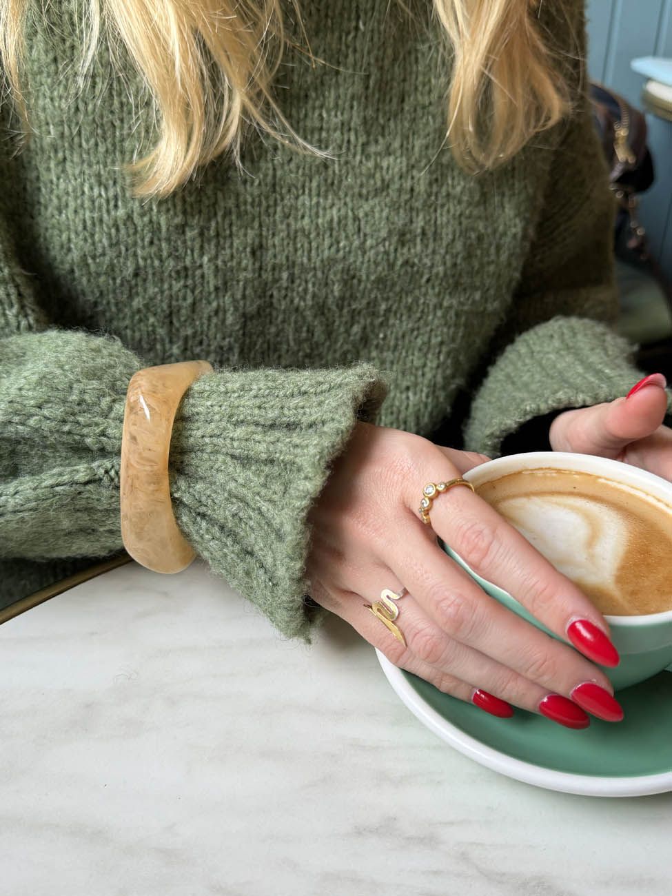 Lykke chunky armbånd - Lys karamel