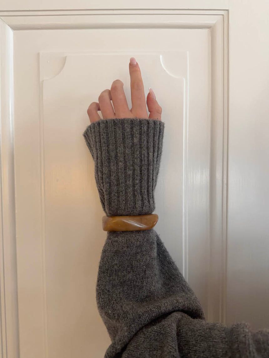Lykke chunky armbånd - Mørk karamel