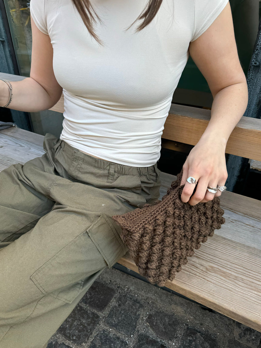 Hæklet clutch - Brun