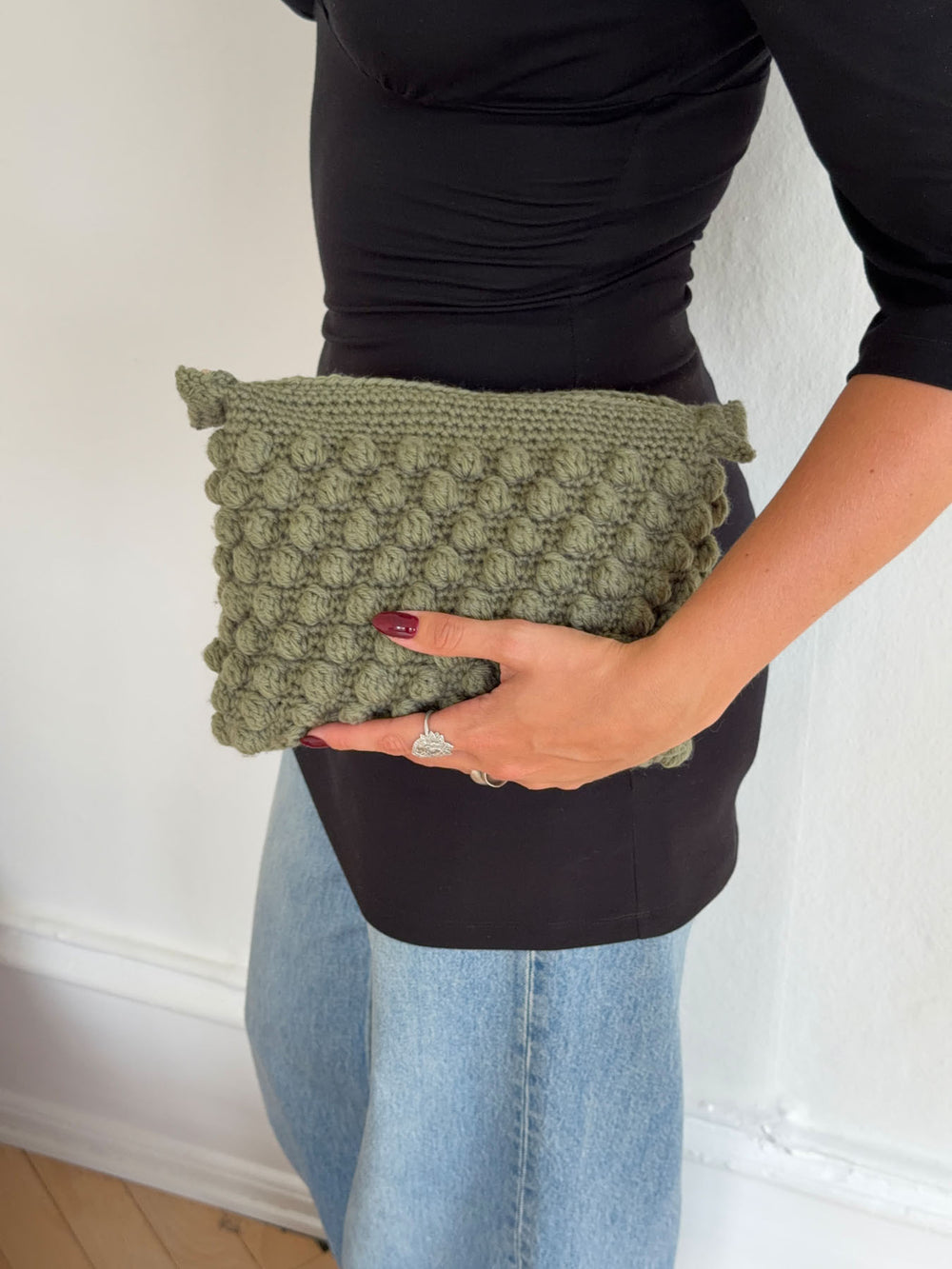 Hæklet clutch - Grøn