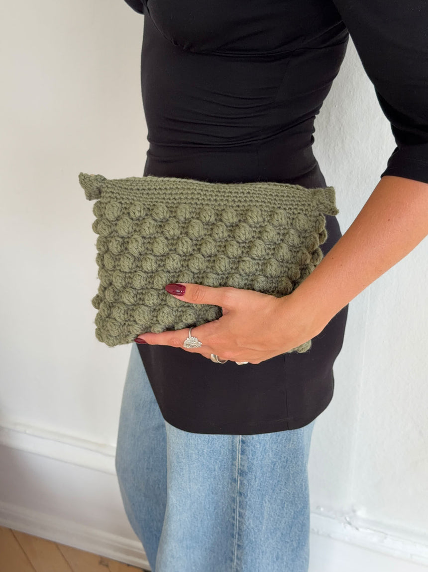 Hæklet clutch - Grøn