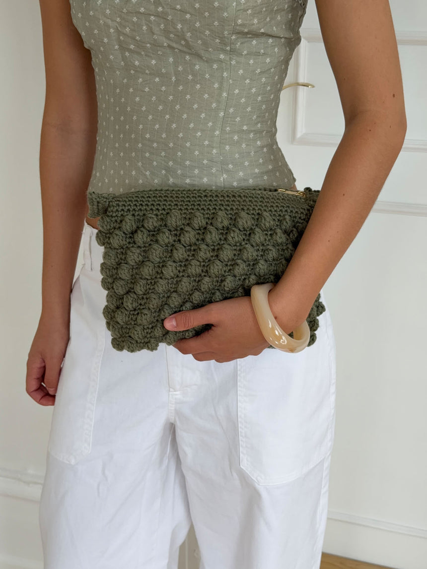 Hæklet clutch - Grøn
