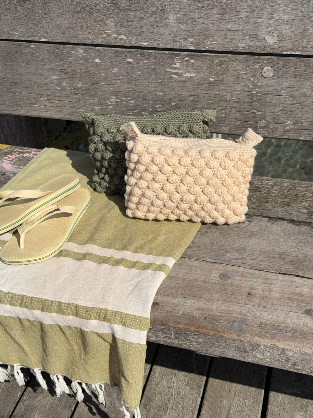 Hæklet clutch - Cremefarvet