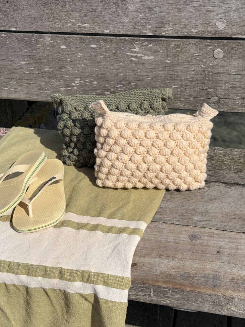 Hæklet clutch - Cremefarvet