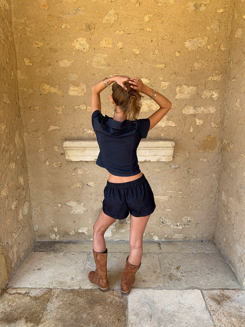 Helina denimshorts - Mørkeblå