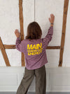 "Main character energy" bluse med striber - Pink/brun/gul