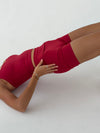 Folded essential shorts - Cherry