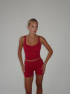Folded essential shorts - Cherry