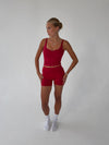 Folded essential shorts - Cherry