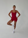 Folded essential shorts - Cherry