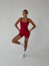 Folded essential shorts - Cherry