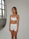 Folded essential shorts - Marshmallow