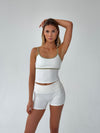 Folded essential shorts - Marshmallow