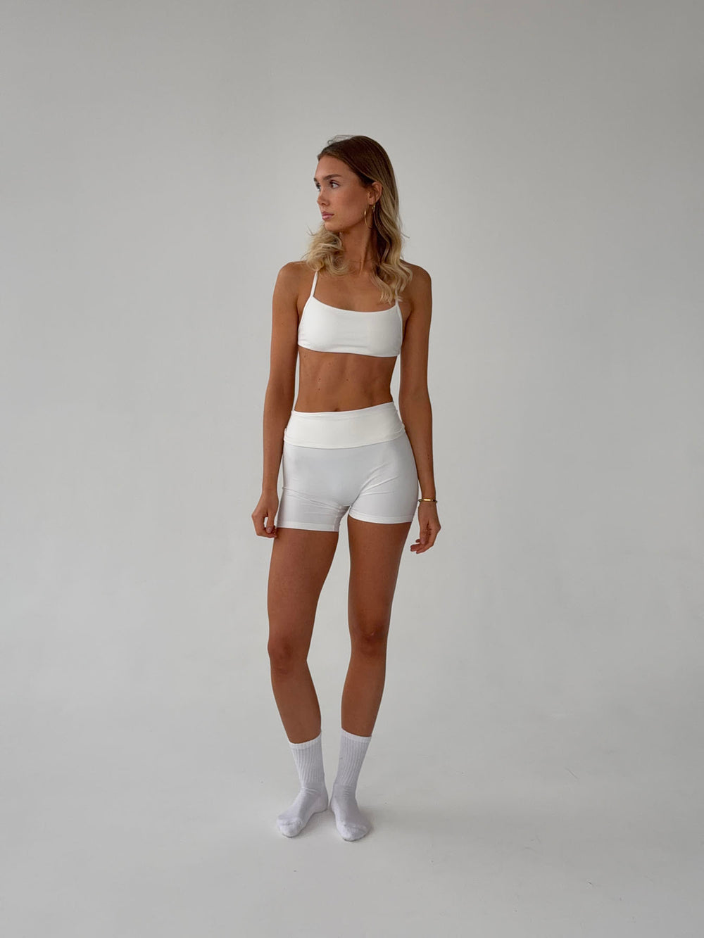 Folded essential shorts - Marshmallow