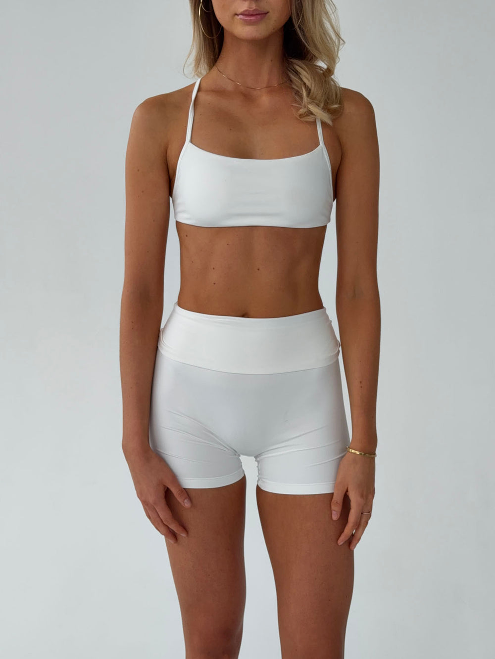 Folded essential shorts - Marshmallow