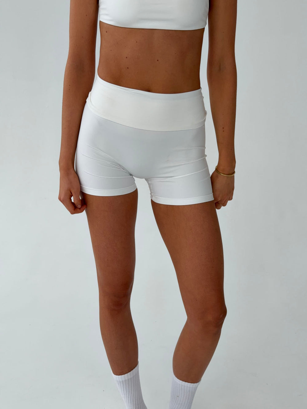 Folded essential shorts - Marshmallow