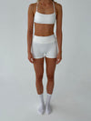 Folded essential shorts - Marshmallow