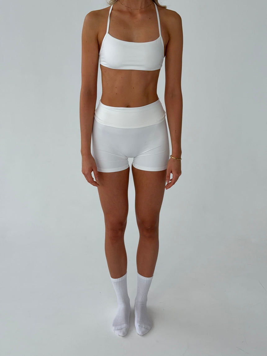 Folded essential shorts - Marshmallow