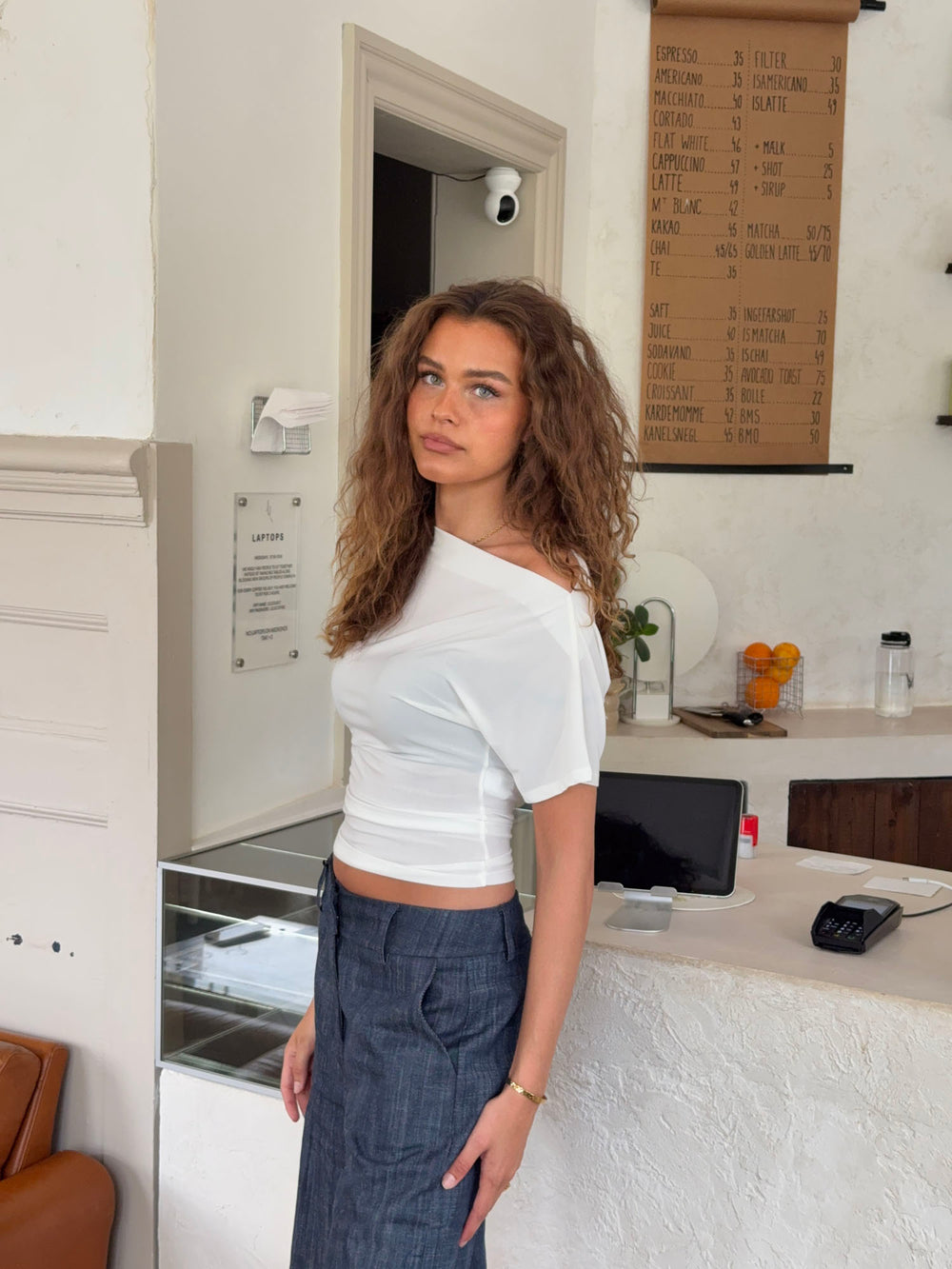 Florine figursyet t-shirt - Hvid