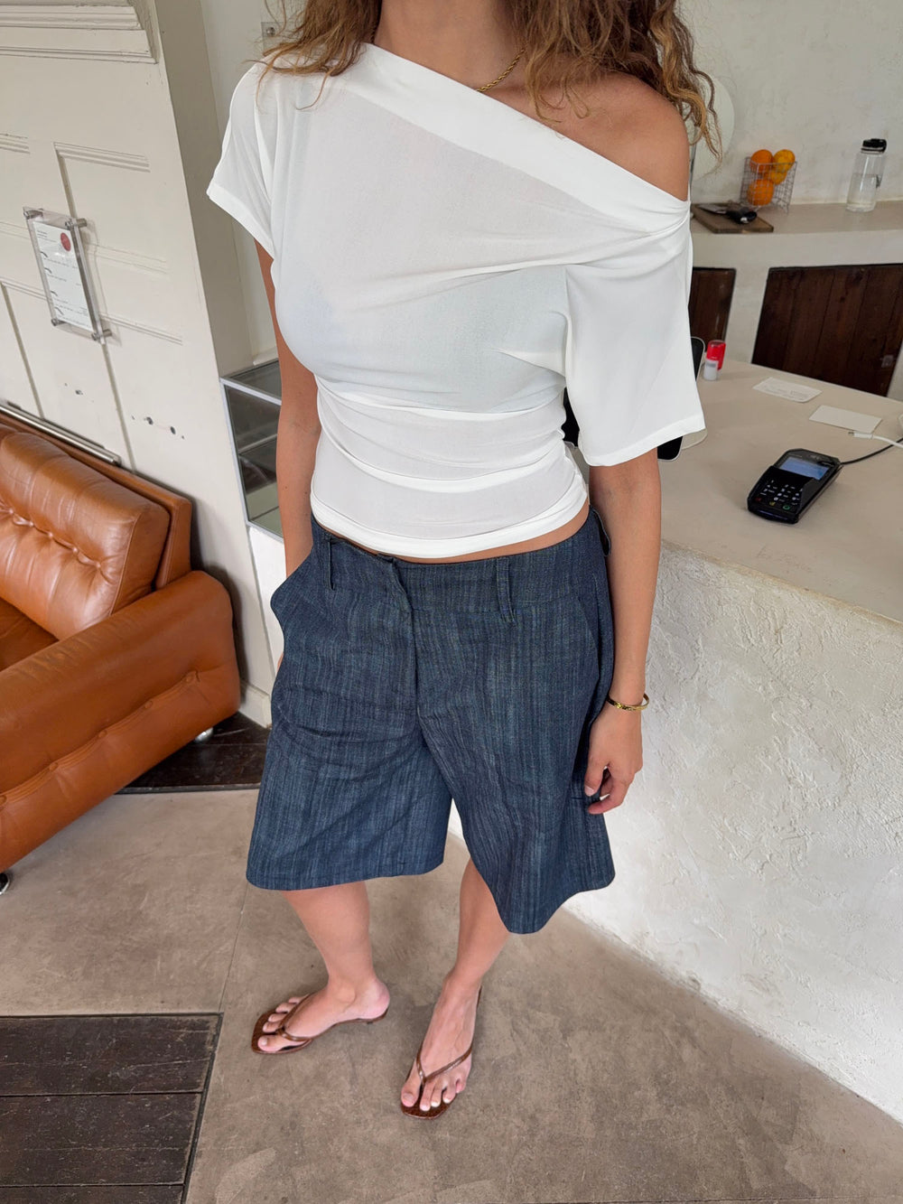 Florine figursyet t-shirt - Hvid