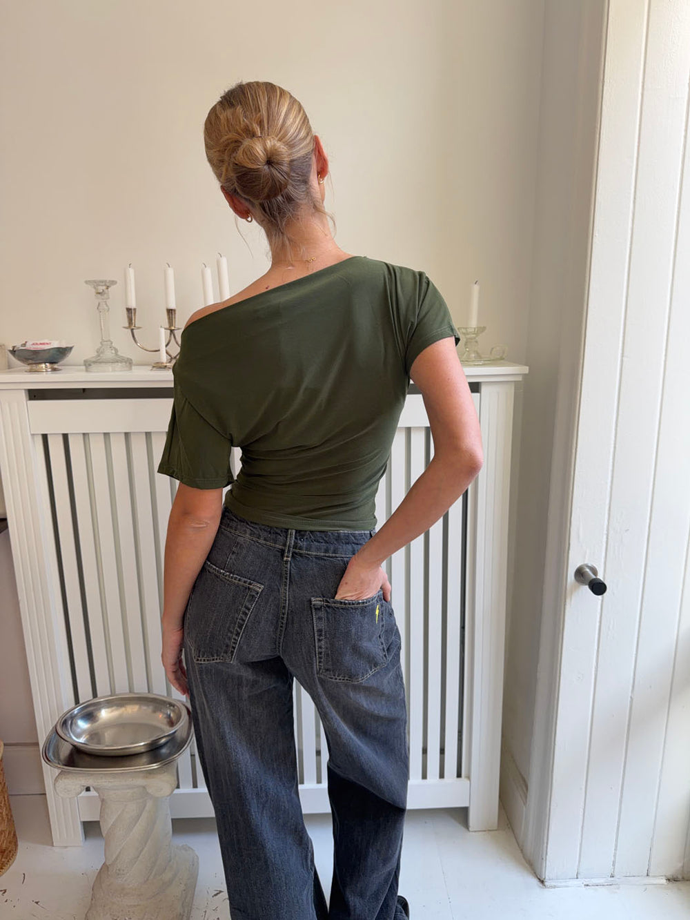 Florine figursyet t-shirt - Kaki
