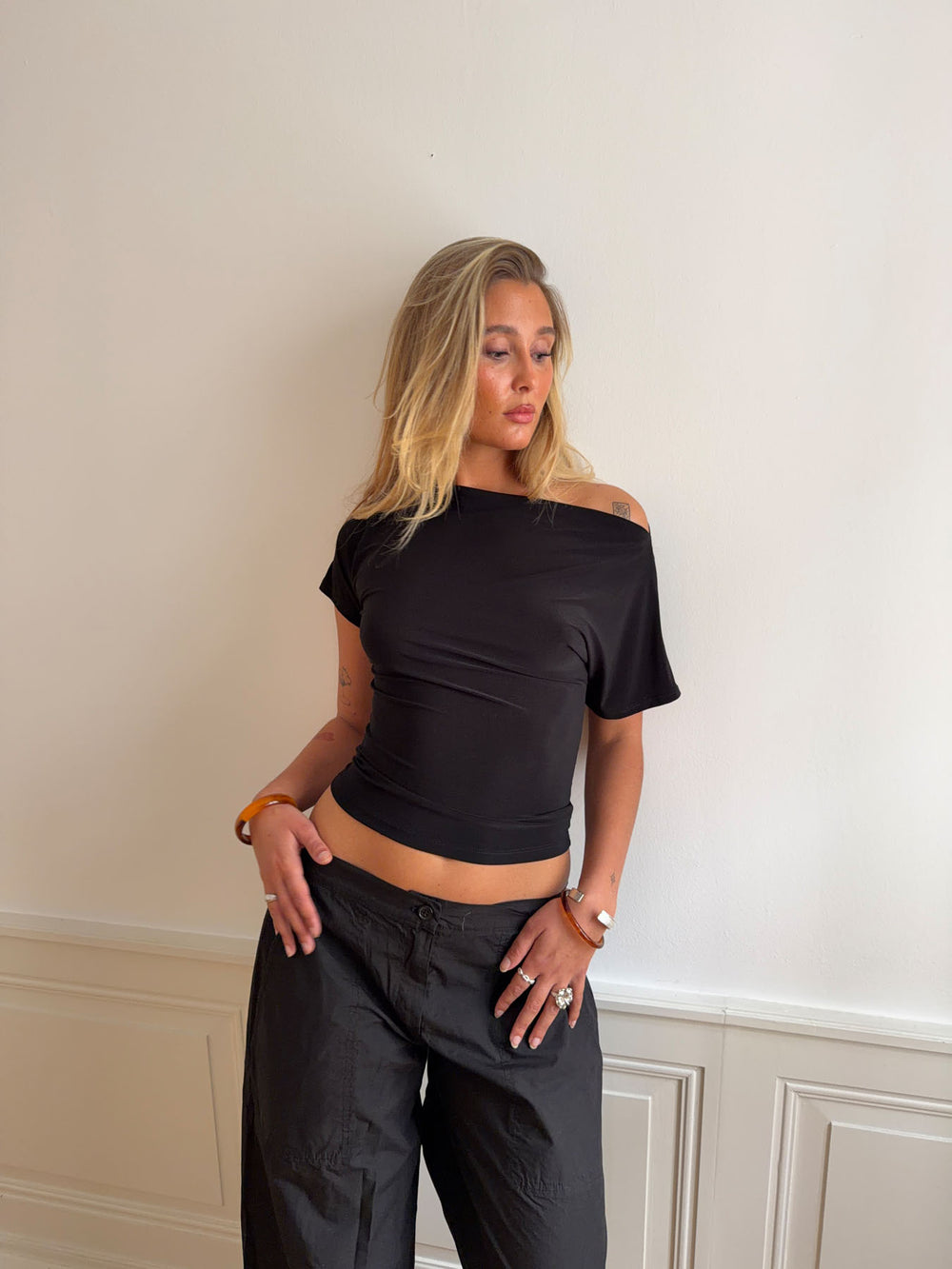 Florine figursyet t-shirt - Sort
