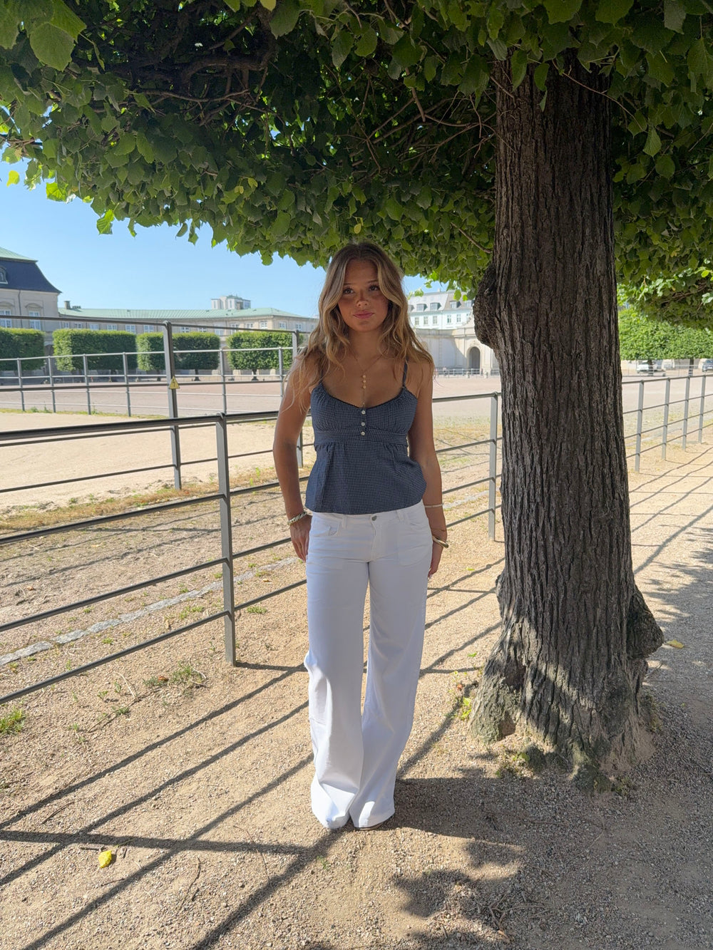 Paoline figursyet top med tern - Blå/navy
