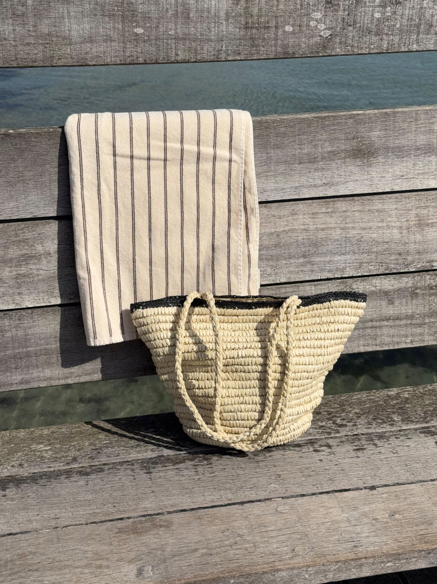 Spencer flet taske - Beige/sort