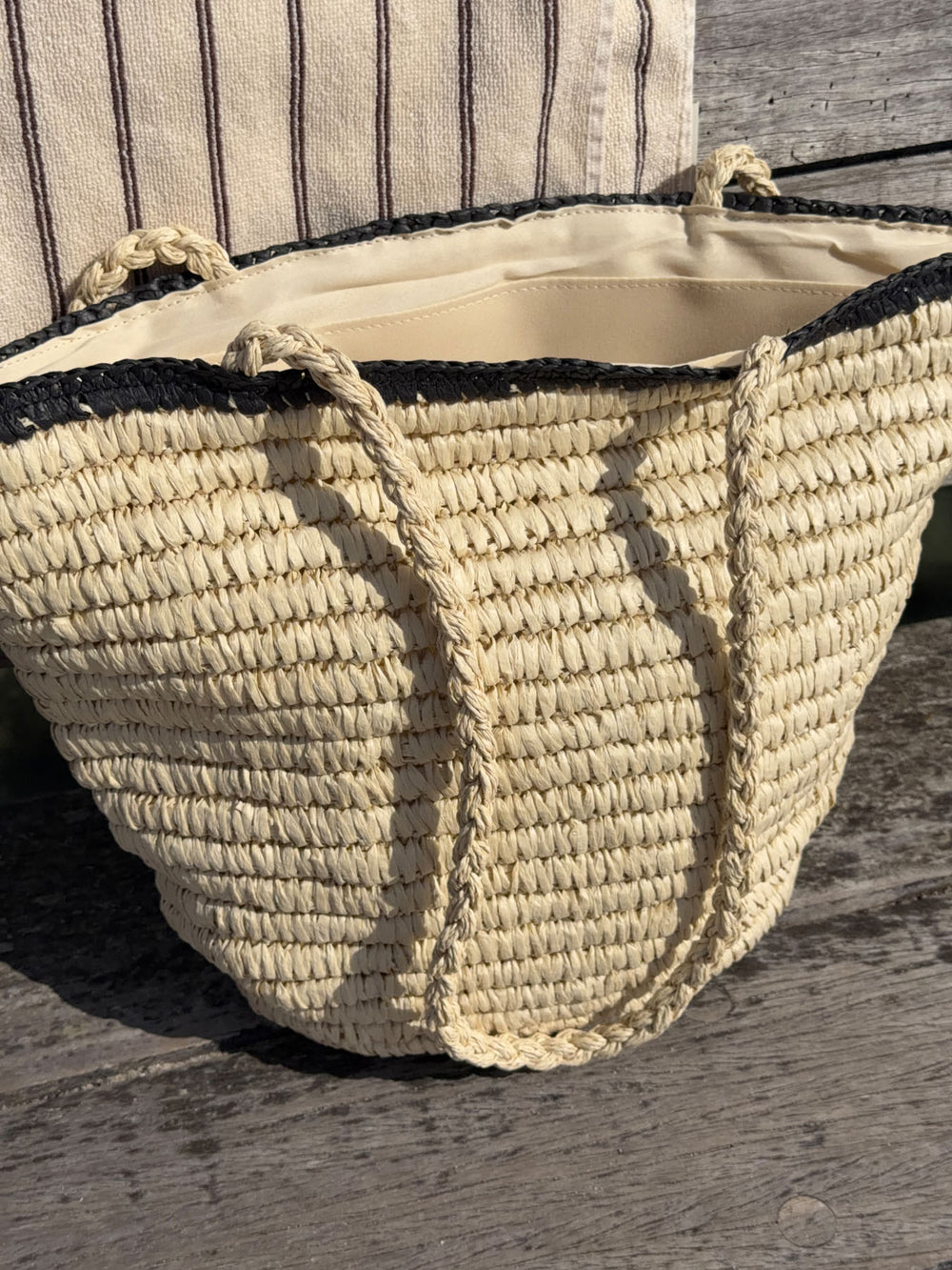 Spencer flet taske - Beige/sort
