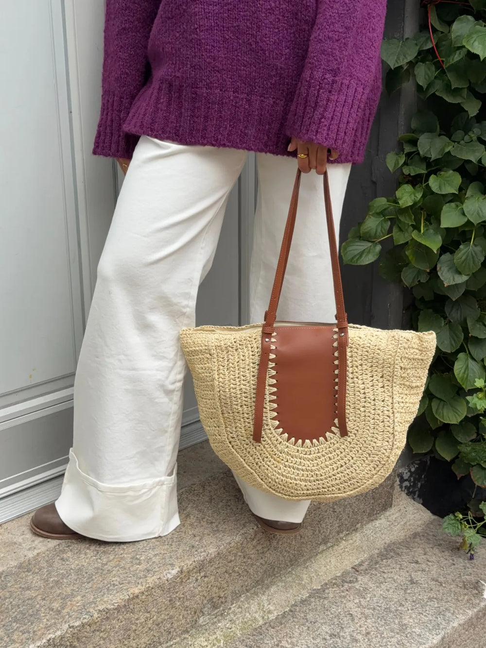 Wovana flettaske - Beige/Brun