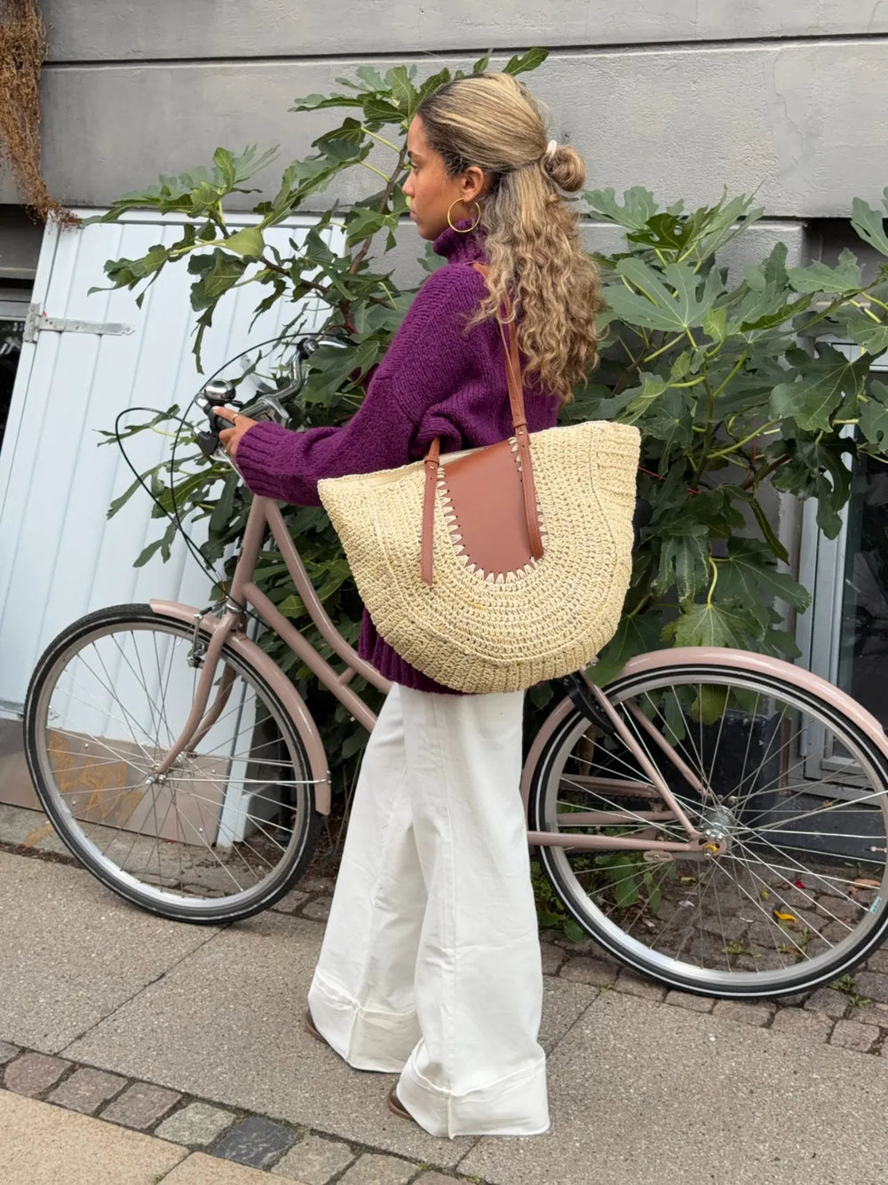 Wovana flettaske - Beige/Brun