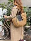 Wovana flettaske - Beige/Sort