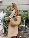 Wovana flettaske - Beige/Sort