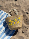 Terlizzi flettet taske med citroner - Beige/gul