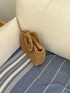 Capua flettet taske med strop - Beige